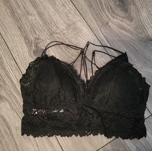 Pink Longline Lace Bralette L
